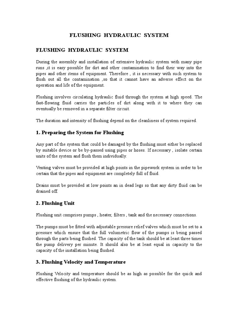 Flushing Hydraulic System (Rexroth) PDF Pump Fluid Dynamics