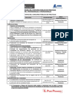 Concurso público de prácticas: cronograma de 9 etapas