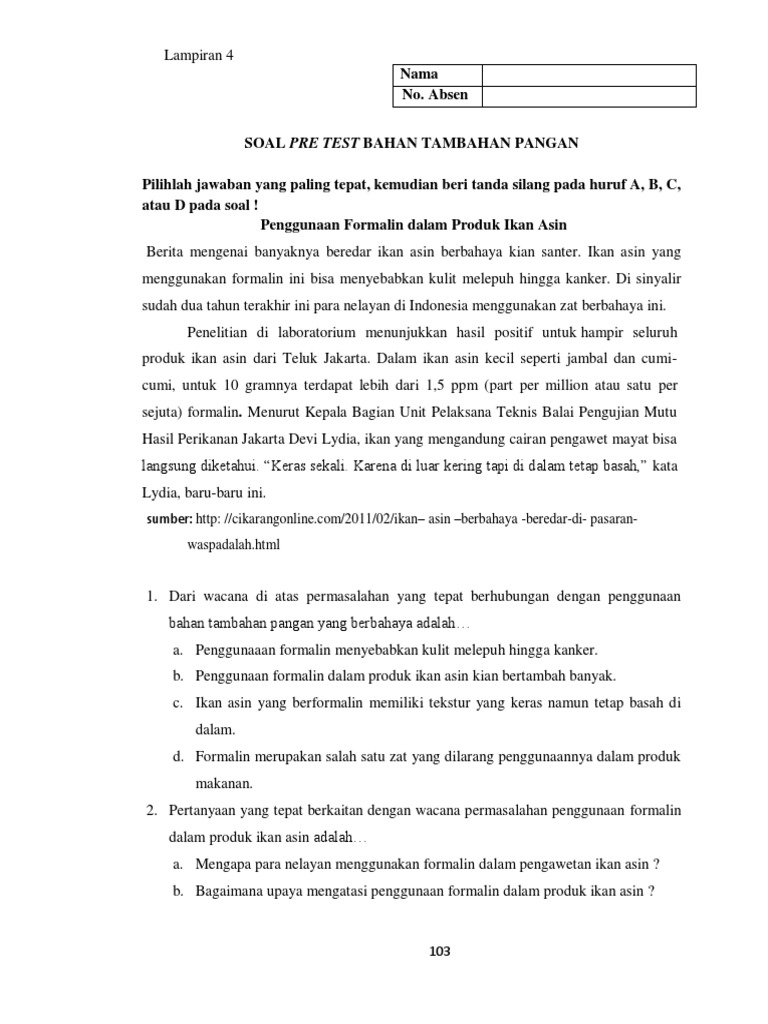 Soal Pretes | PDF