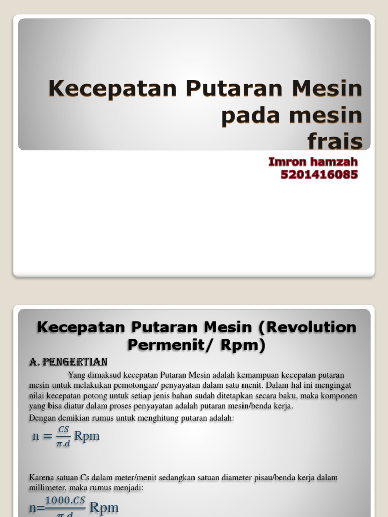 Kecepatan Putaran Mesin Termasuk Dalam Parameter Pptx