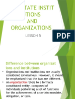Nonstate Instit Utions AND Organizations: Lesson 5