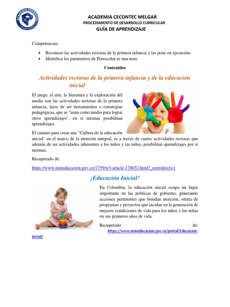 Guia Primera Infancia | PDF | Educación de la primera infancia | Sicología