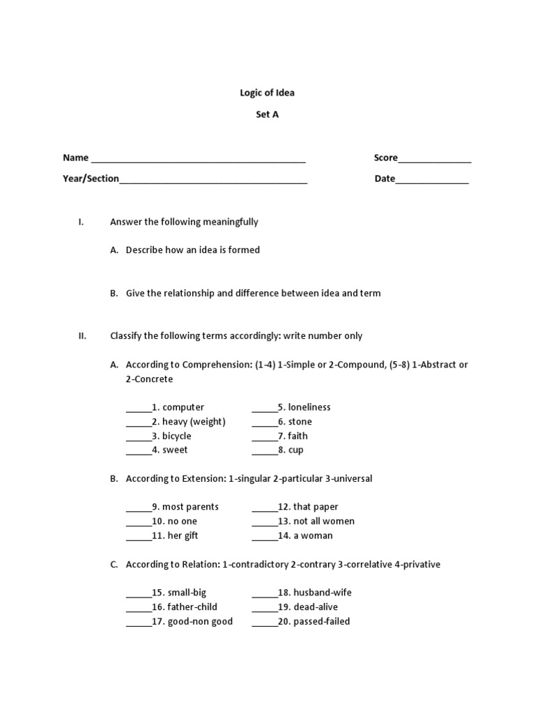Logic Assignment 1 | PDF