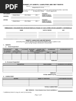 Sworn Statement of Assets, Liabilities and Net Worth