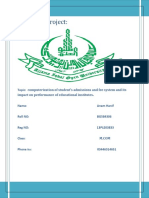 Project Computerized Admission Fee System and Its Impact On Educational Institutes