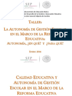 Taller - Autonomya - y - Reforma - Educativa - 2014 (Unidad III 2da Parte)