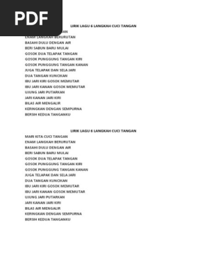 Lirik Lagu 6 Langkah Cuci Tangan Pdf