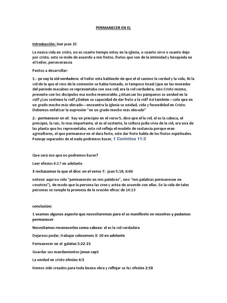 Permanecer en El | PDF
