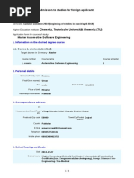 Antrag Chemnitz, Technische Universitaet Chemnitz (TU) Summer Semester 2019 (Beginning of Studies in March April 2019) 3150759