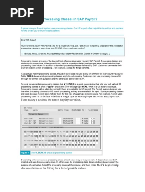Payroll Processing Classes Valuation Basis Wage Types Etc