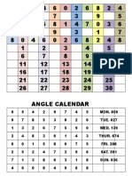 Angle calendar numbers grid