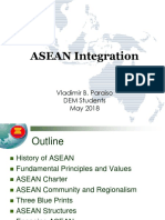 ASEAN Integration: Vladimir B. Paraiso DEM Students May 2018