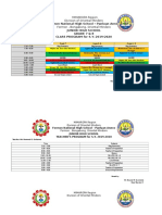 Formon National High School - Panluan Annex Junior High School Grade 7 & 8 CLASS PROGRAM For S.Y. 2019-2020