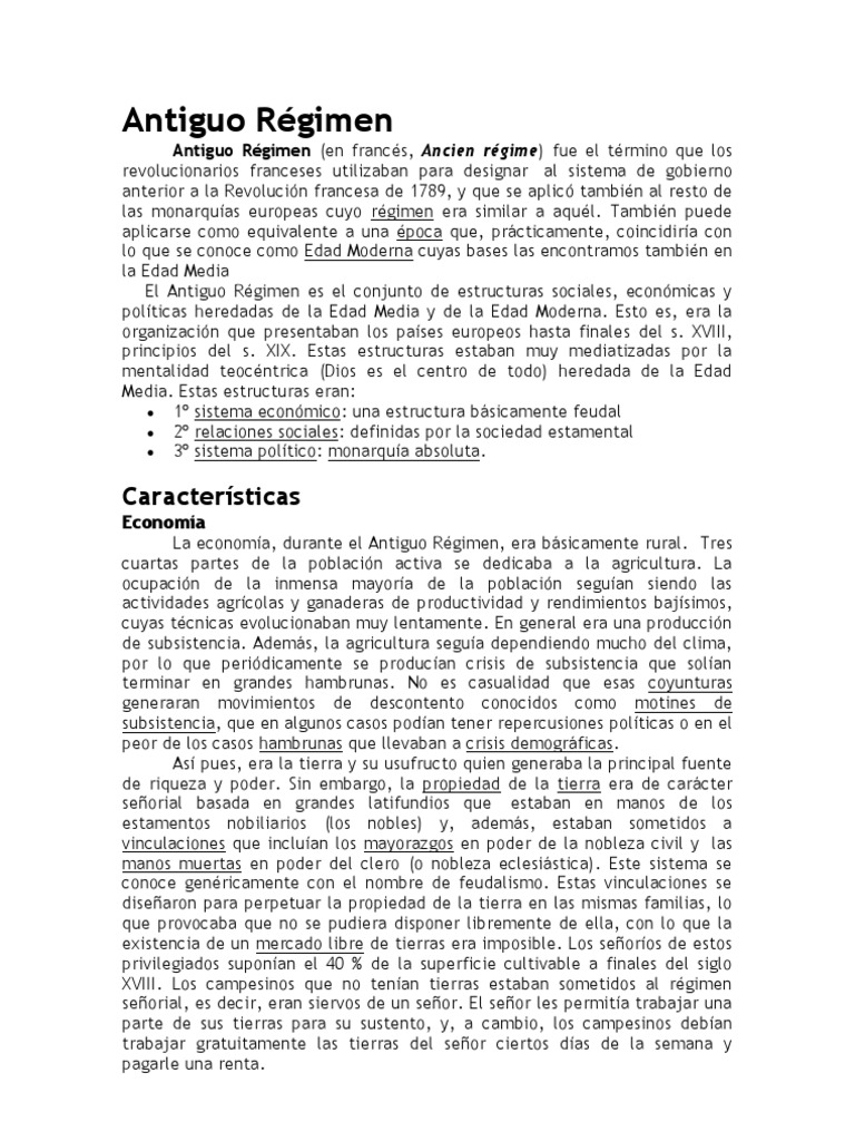 Antiguo Régimen | PDF | Derecho | Historia