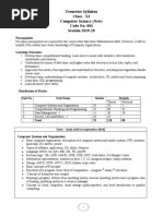 Termwise Syllabus Class - XI Computer Science (New) Code No. 083 Session 2019-20