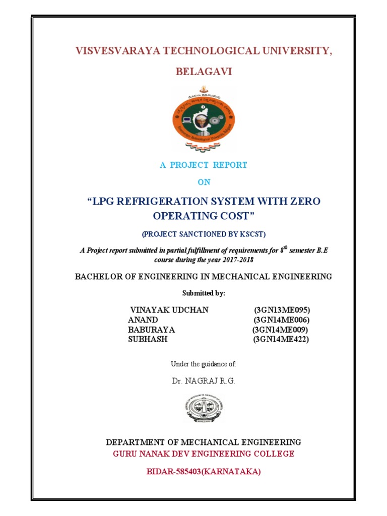 LPG Project Report PDF Refrigeration Air Conditioning