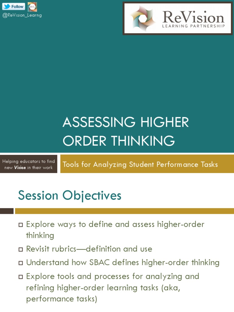 Bless Assessing Higher Order Thinking PDF | PDF | Rubric (Academic ...