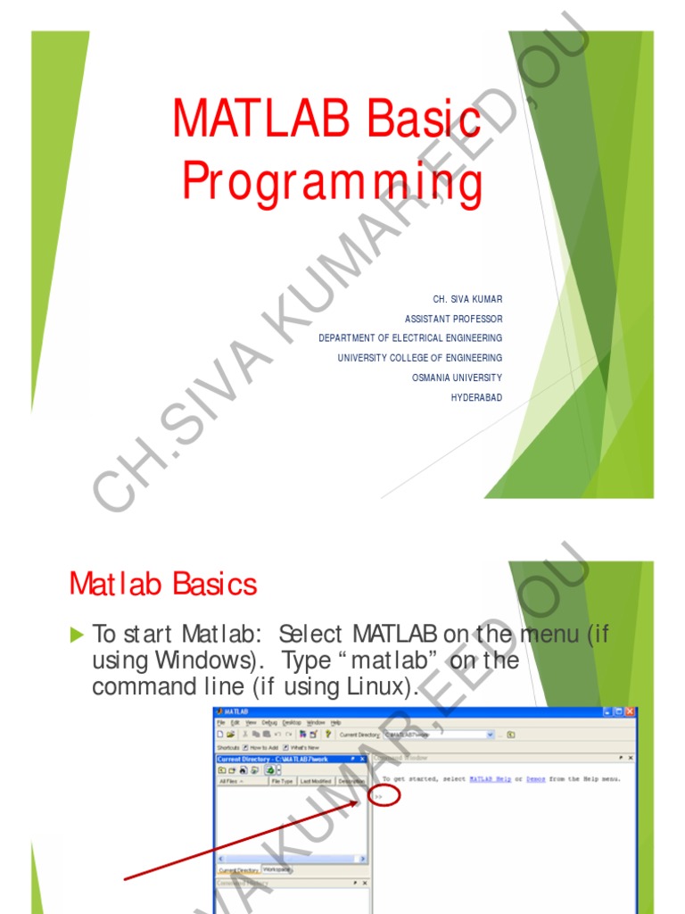 Matlab Basic Programming | PDF | Matrix (Mathematics) | System Of ...