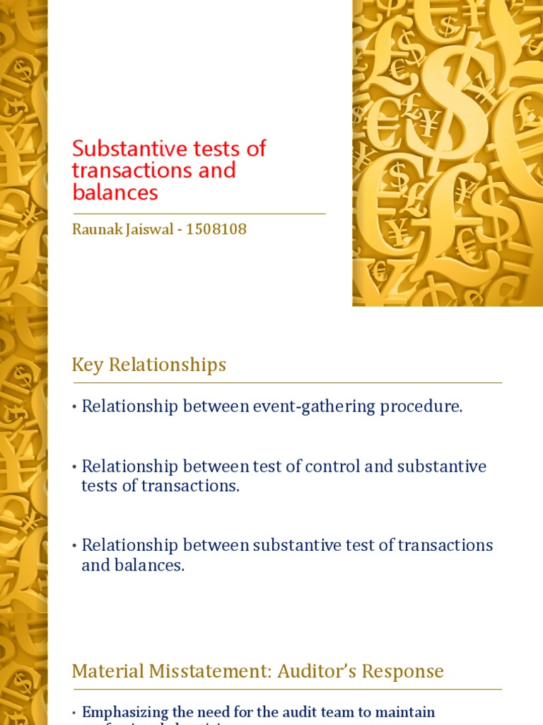 Substantive Tests in Auditing Cash Balances | PDF | Audit | Balance Sheet