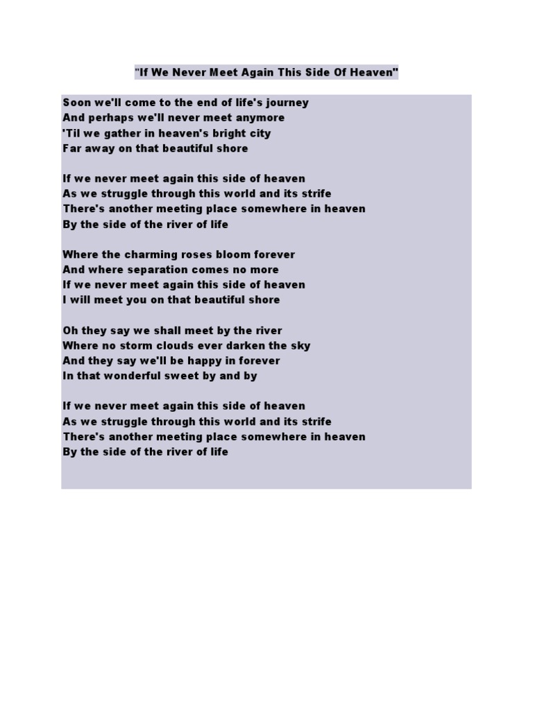 If we never meet again this side of heaven pdf