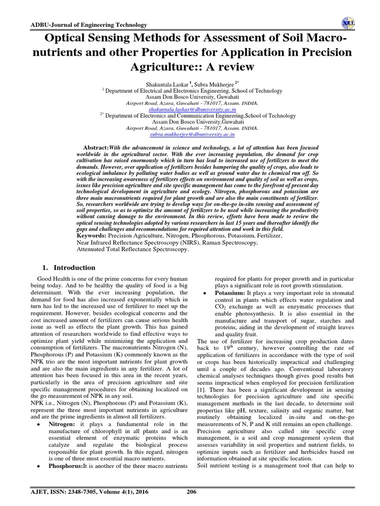 Optical Sensor PDF Infrared Spectroscopy Spectroscopy