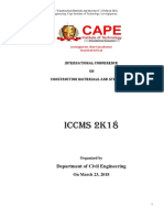 Research Papers ICCMS 2K18 International Conference On Constrction Materials