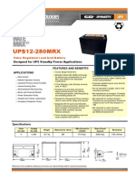 UPS12-280MRX: Valve Regulated Lead Acid Battery