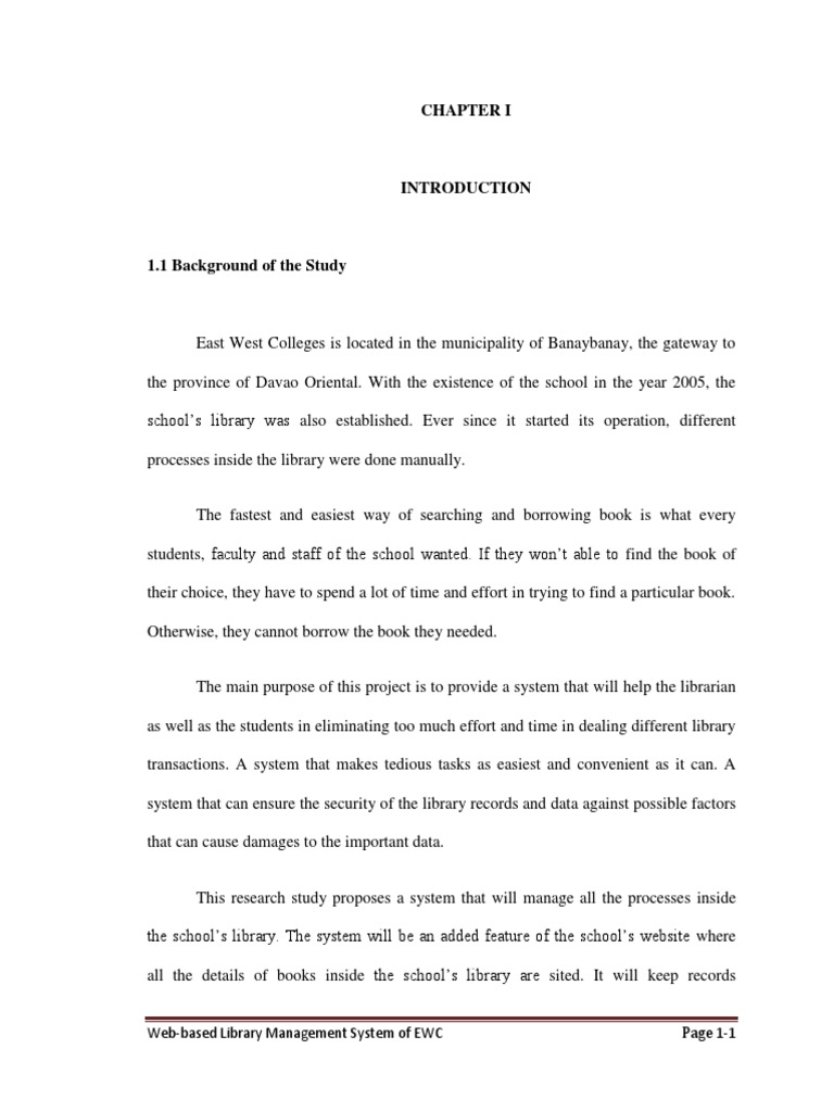 Introduction and Rationale - Web-Based Library Management System PDF ...