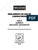 Reglamento de Uso de Laboratorios: Física Química Biología-Geografía