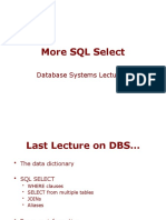 More SQL Select: Database Systems Lecture 8