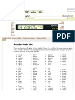 Regular Verbs List: Because People Speak English
