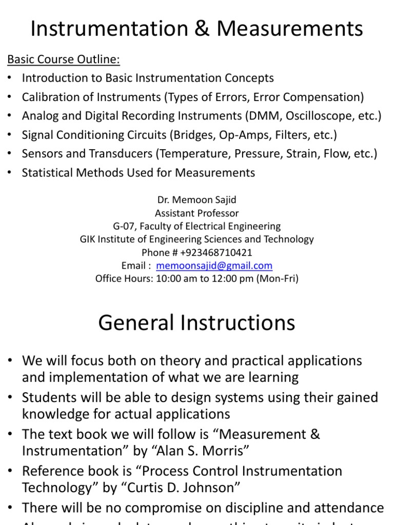 Instrumentation Course Guide | PDF | Accuracy And Precision ...
