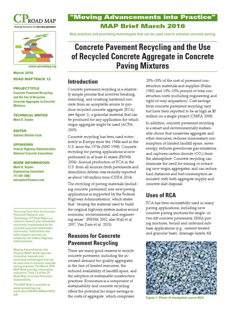 Concrete Pavement Recycling and The Use of Recycled Concrete Aggregate ...