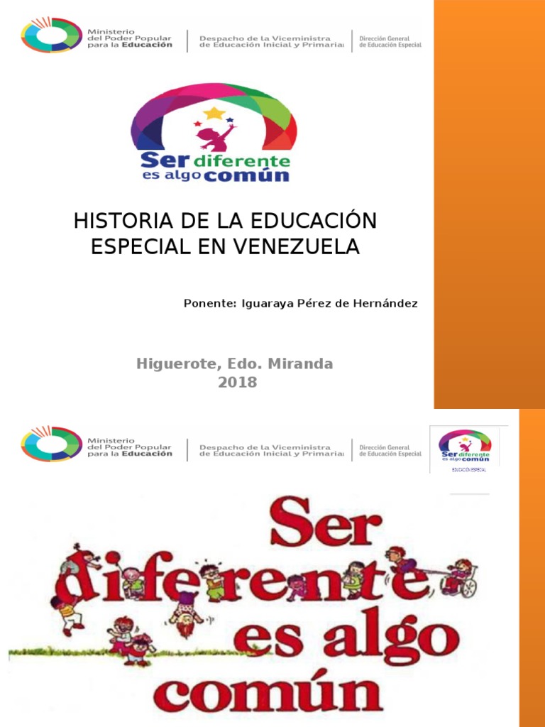 Ponencia Historia de La Educación Especial en Venezuela Pnfa Iguaraya ...