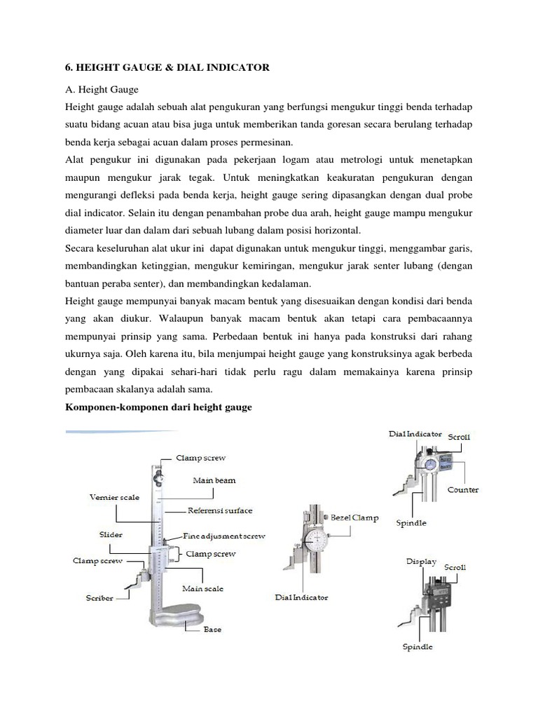 Panduan Lengkap Height Gauge dan Dial Indicator | PDF