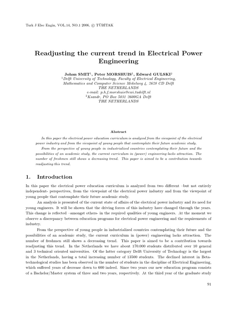 Readjusting The Current Trend in Electrical Power Engineering PDF