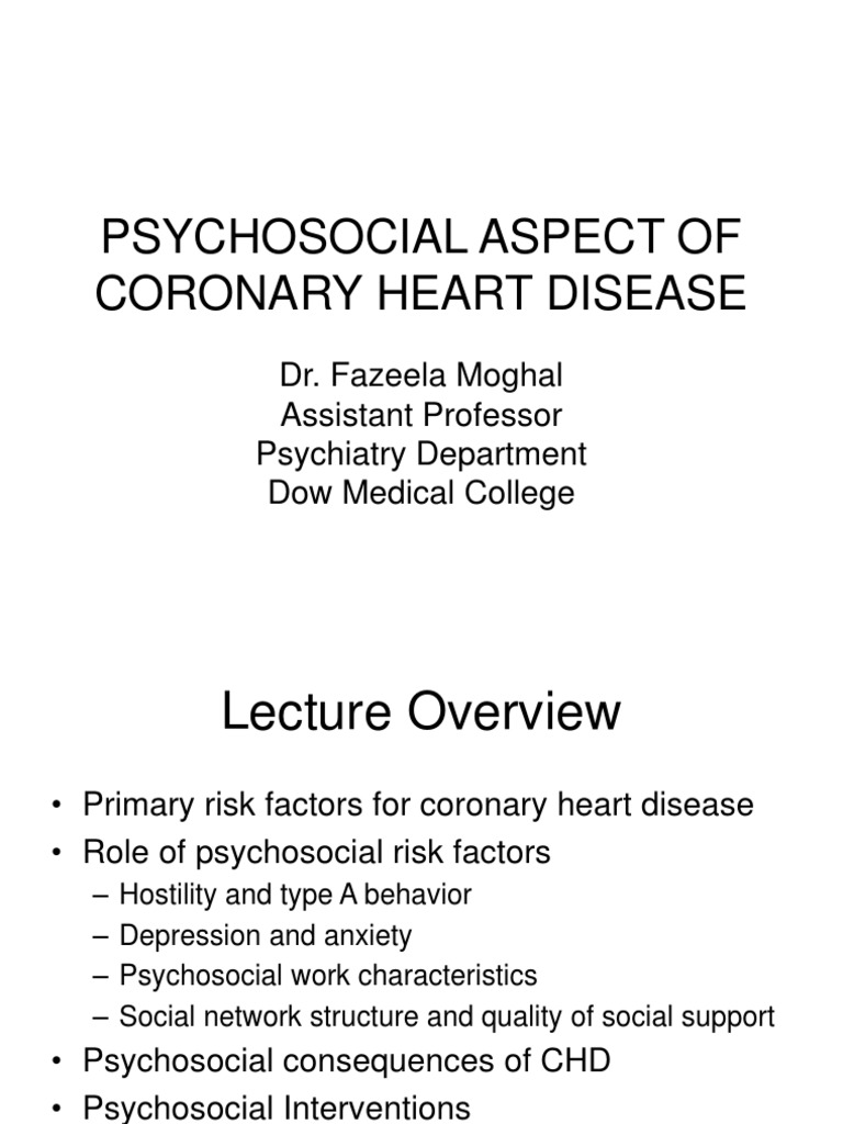 Psychosocial Factors in CHD Risk | PDF | Coronary Artery Disease ...