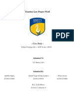 Taxation Law Project Work: Ase Tudy