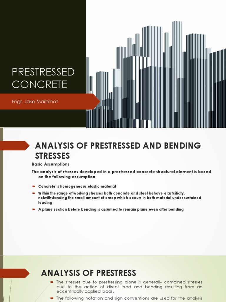 Analysis of Prestressed Concrete Stresses | PDF | Bending | Prestressed ...