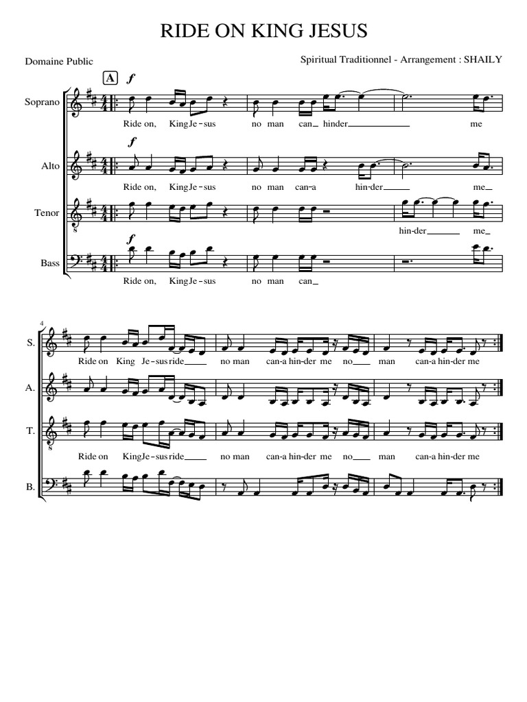 Ride On King Jesus | PDF | Choral Music | Pitch (Music)