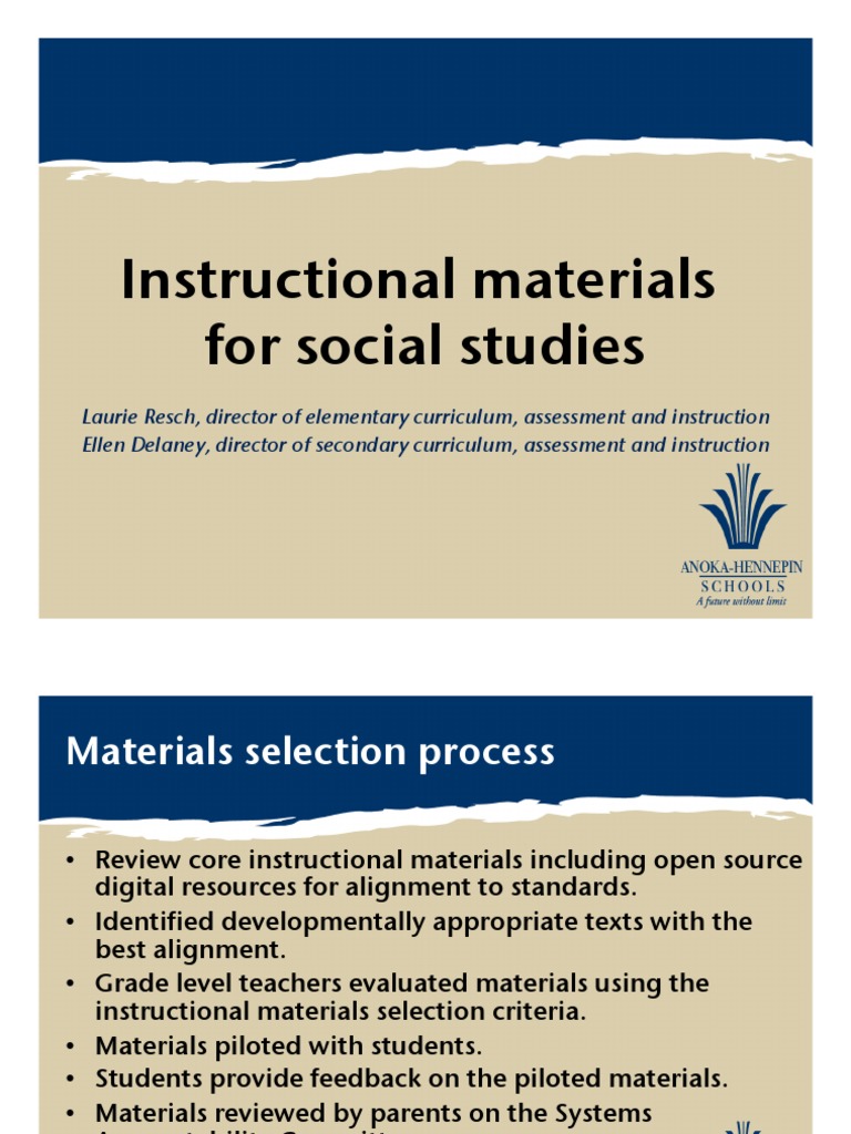 Instructional Materials ! For Social Studies! PDF Advanced