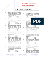 HCF LCM Exercise PDF