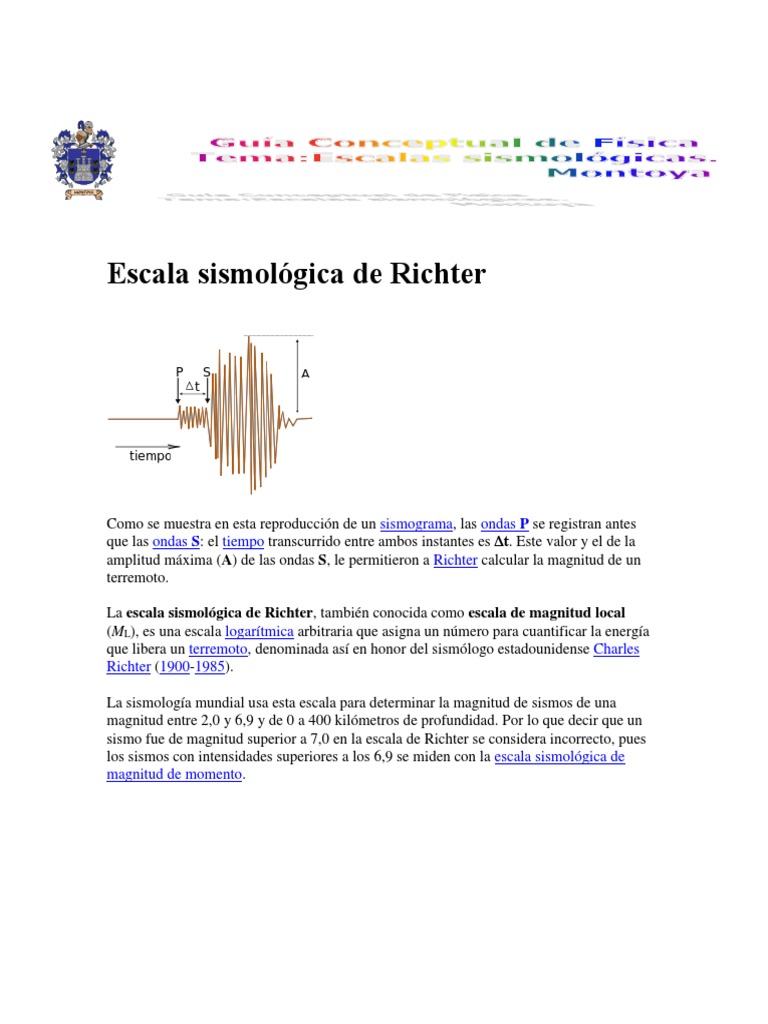 Escala Sismológica de Richter PDF Escala de magnitud de momento