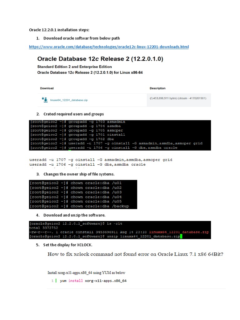 Oracle 12.2.0.1 Installation Guide | PDF