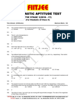 Scholastic Aptitude Test: NTSE STAGE 1 (2016 - 17)
