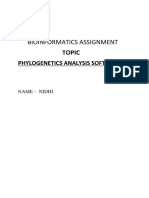 Bioinformatics Assignment Topic: Phylogenetics Analysis Softwares