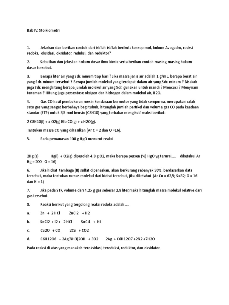 STOIKIOMETRI | PDF | Metode & Bahan Ajar | Sains & Matematika