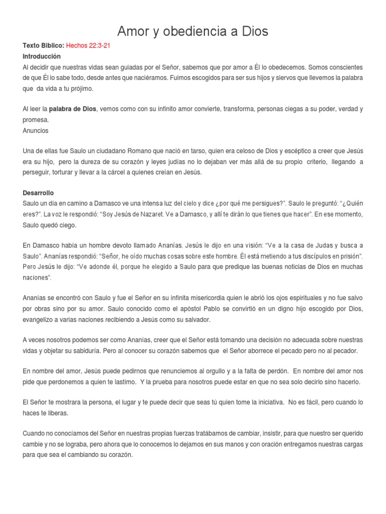 Amor y obediencia a Dios en la fe | PDF | Pecado | Pablo el apóstol