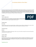 Glosario de Terminología Utilizada en Fibras Óptica