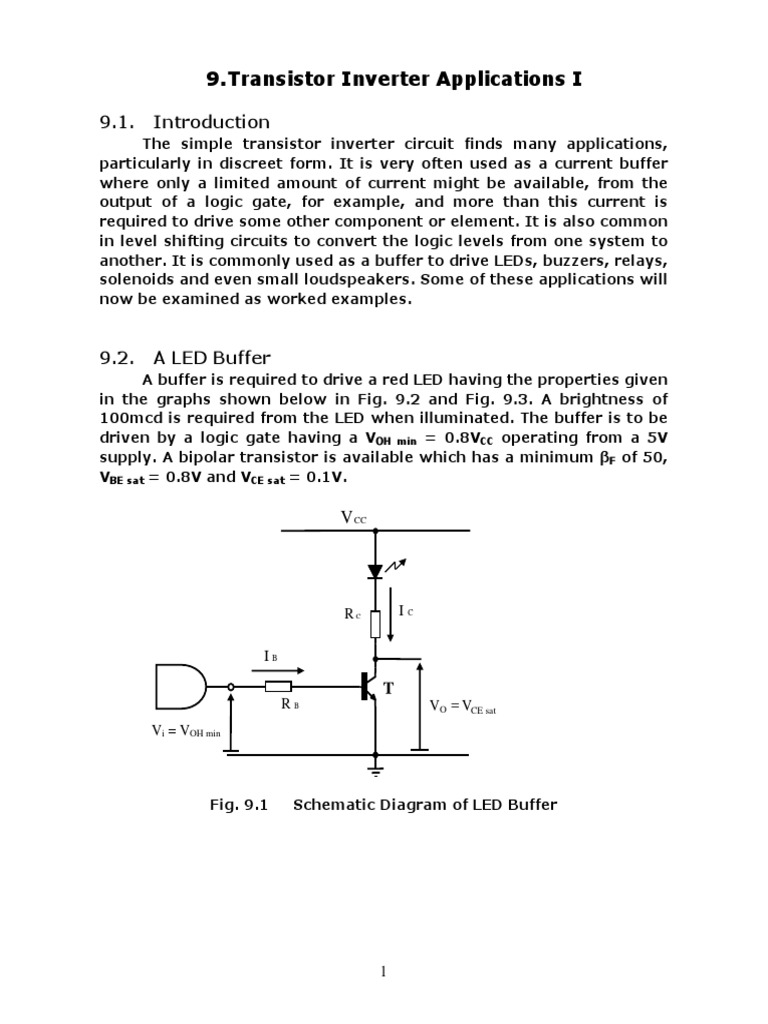 Transistor Inverter Circuit Applications | PDF | P–N Junction | Logic Gate
